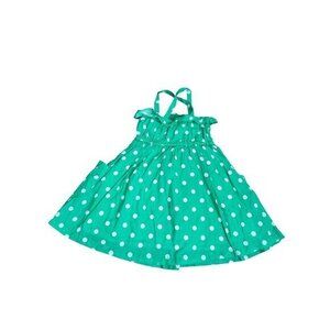 Green & White Polka Dot Girls Sundress By Mini Boden